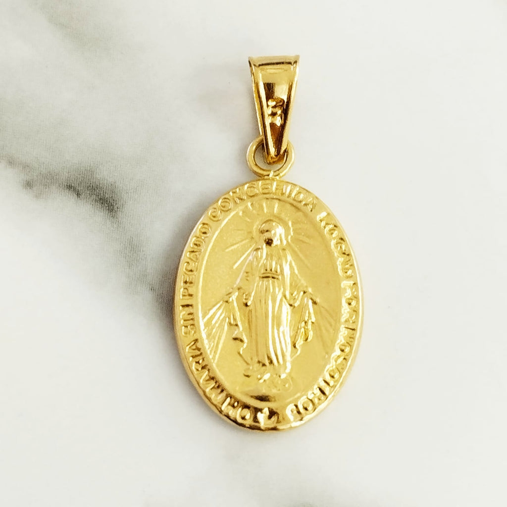 Dije medalla virgen milagrosa 3cm 1.6gr ID: 1338