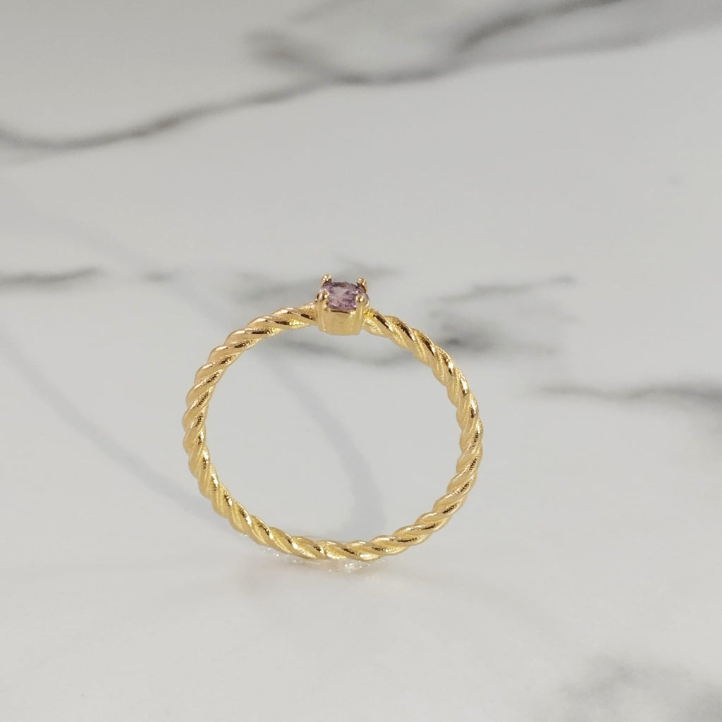 Anillo lazo con circon rosa T8 / 1.55/ gr ID: 2036