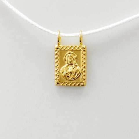 Dije o Herraje Escapulario Maria Auxiliadora y Sagrado Corazon De Jesus 1.4cm /0.5/gr ID: 2488