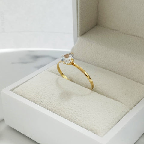 Anillo Solitario Con Circon Blanco T9½ /1.1/gr ID: 2501