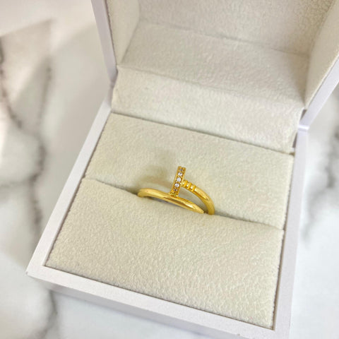 Anillo Clavo Con Circon Blanco T6-1/2 /3.15/gr ID: 2762
