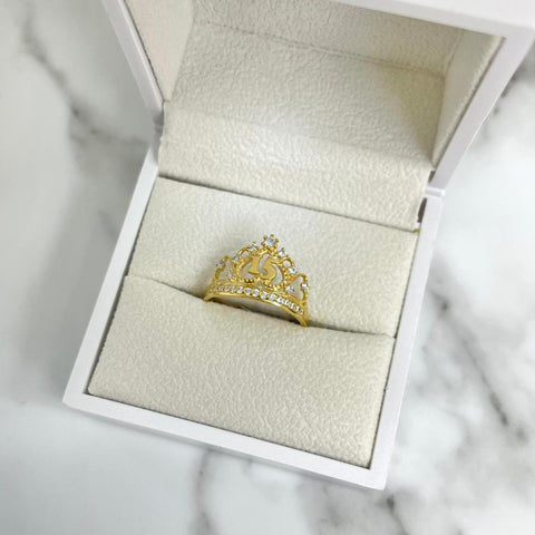 Anillo Corona 15 Años Circon Blanco T8 /3/gr ID: 2842