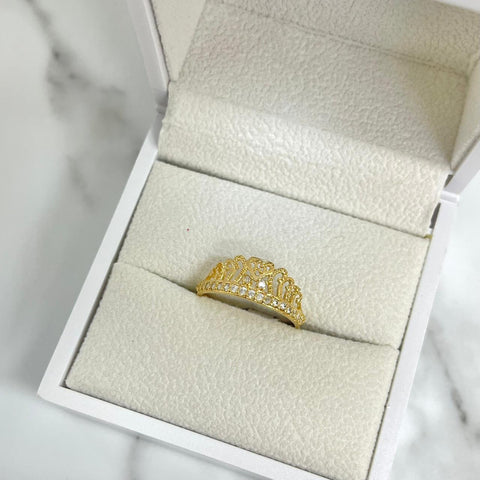 Anillo Corona 15 Años Circon Blanco T7 /1.7/gr ID: 2845