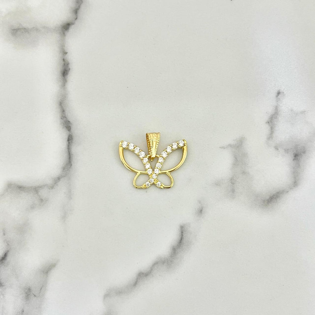 Dije Mariposa Circón Blanco 2cm /1.25/gr ID: 2908