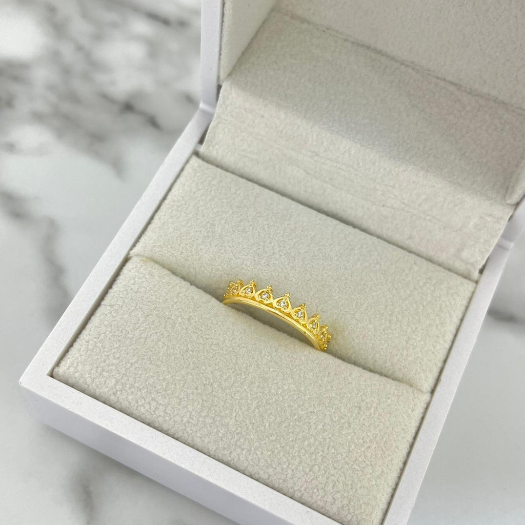 Anillo Corona Circon Blanco T5½ /1.3/gr ID: 2952