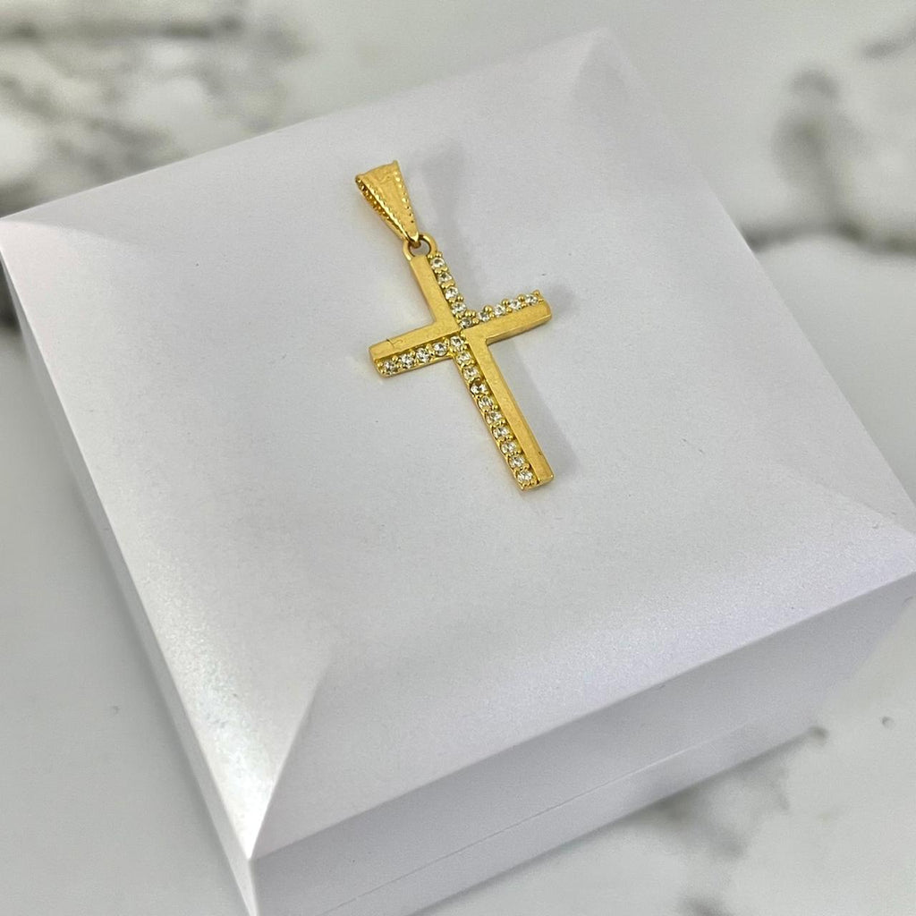 Dije Cruz Con Circon Blanco 3cm /1.3/gr ID: 2855