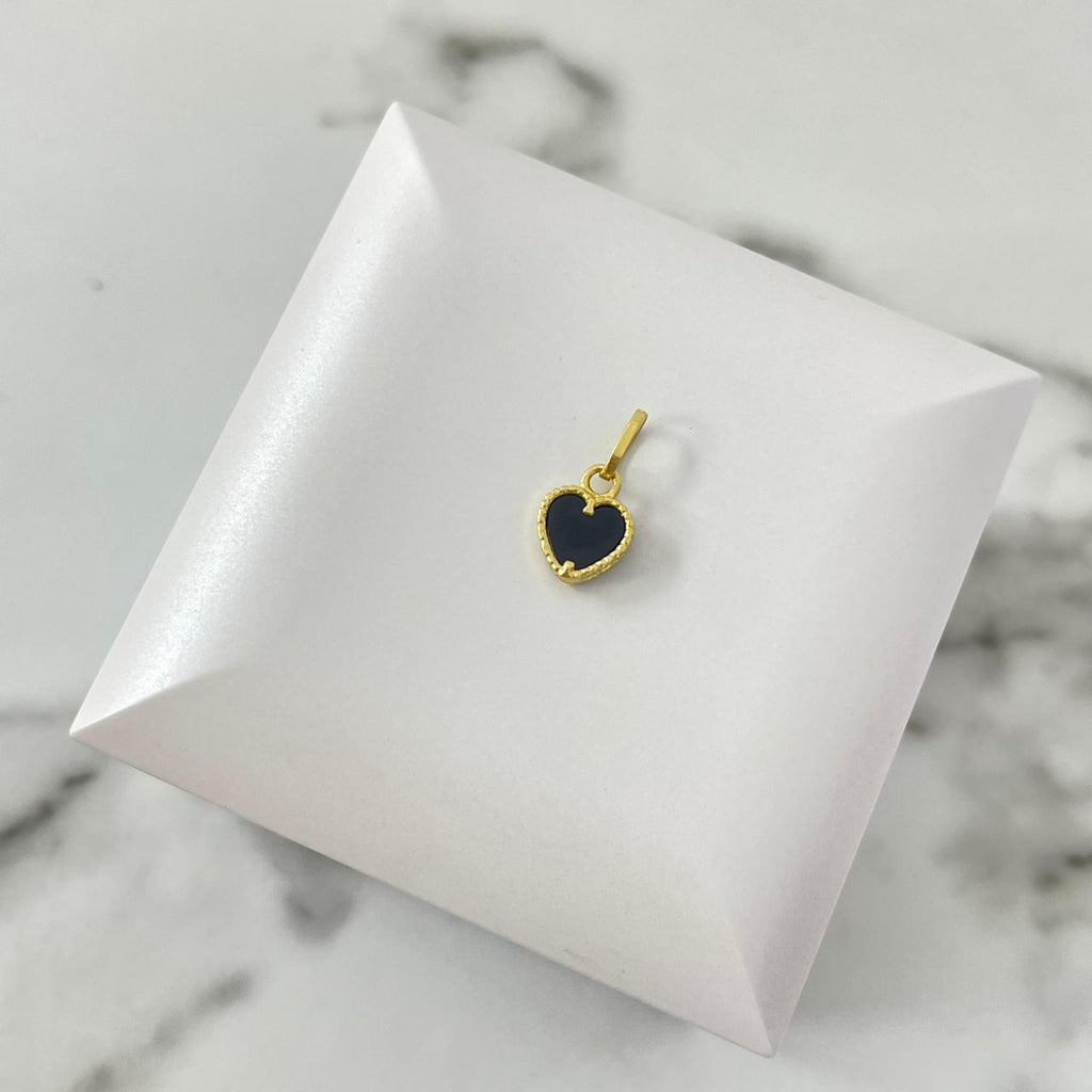 Dije Corazon Piedra Onix 1.4cm / 0.62/ gr ID: 3109