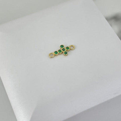 Herraje Cruz Circon Verde 1.3cm /0.31/gr ID: 3111