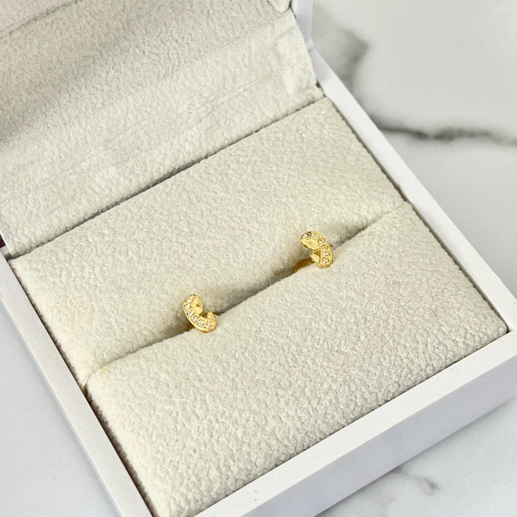 Topo virgen orando con circón blanco 5mm 0.57/gr ID: 3206