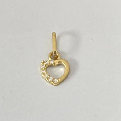 Dije Corazón Con Circon Blanco 1.3cm / 0.3/gr ID: 3197