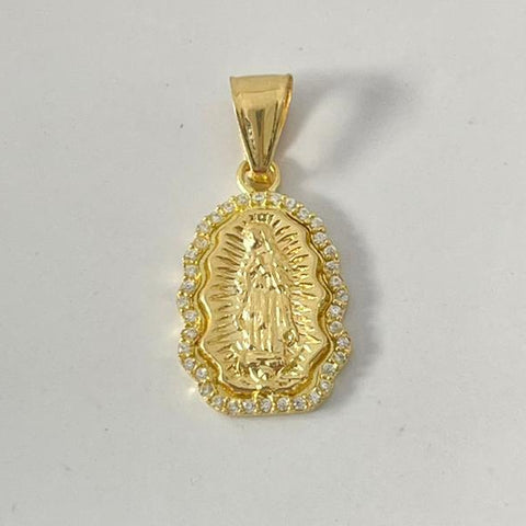Dije Virgen Guadalupe Ovalado Con Circon Blanco 2.2cm /0.87/gr ID: 3195
