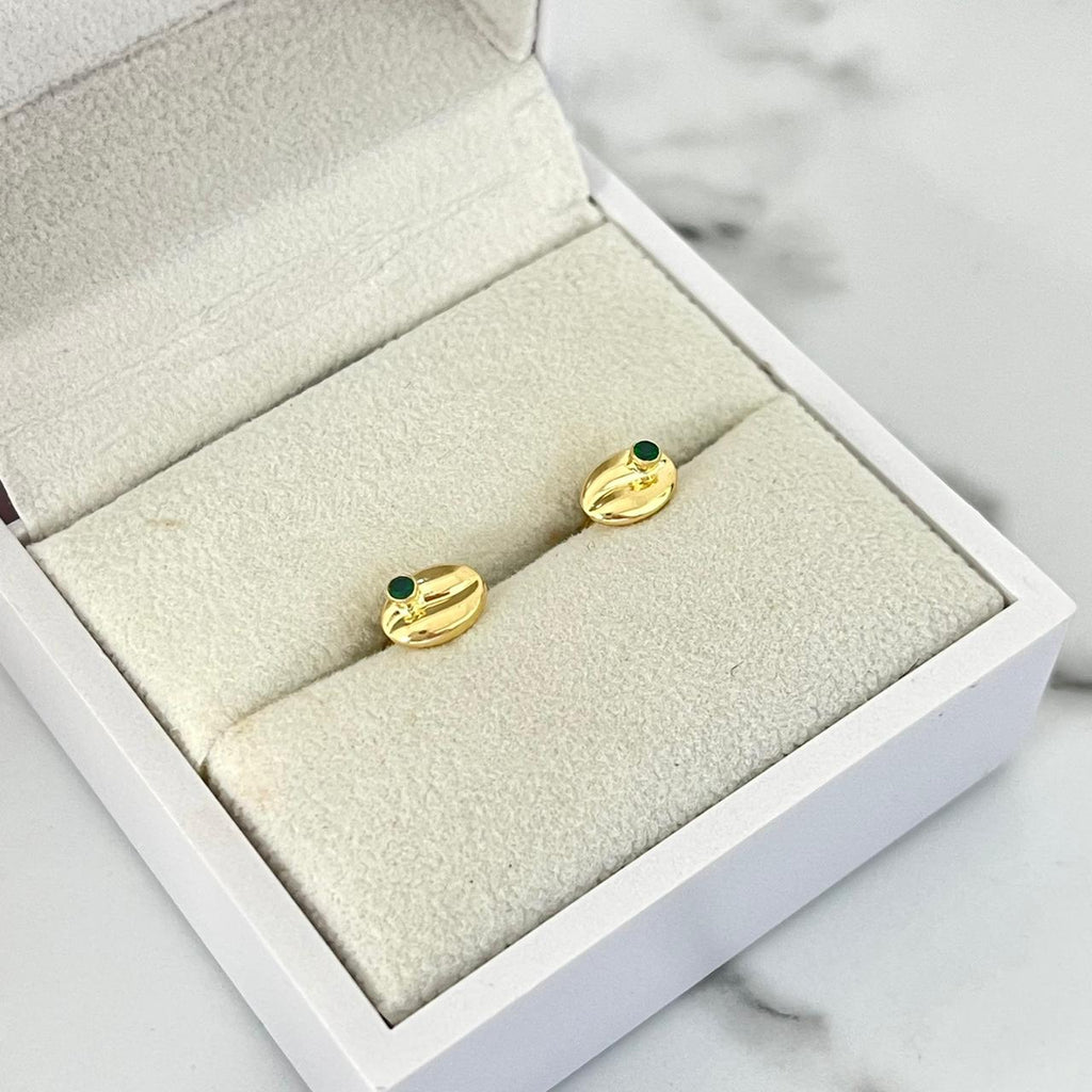 Topo grano de café circón verde 7mm 0.66/gr ID: 3199