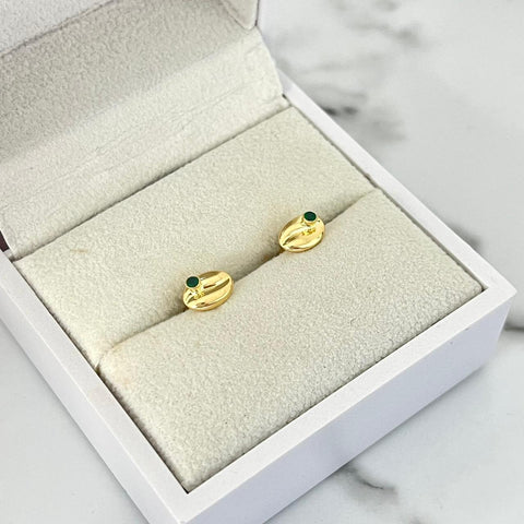 Topo grano de café circón verde 7mm 0.66/gr ID: 3199