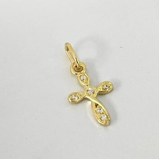 Dije Cruz Con Circon Blanco 1.5cm /0.37/gr ID: 3231