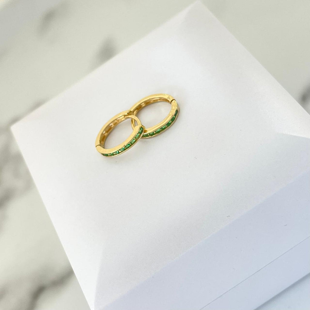 Candonga Abre facil Con Circon Verde 1.4cm /1.53/gr ID: 3244