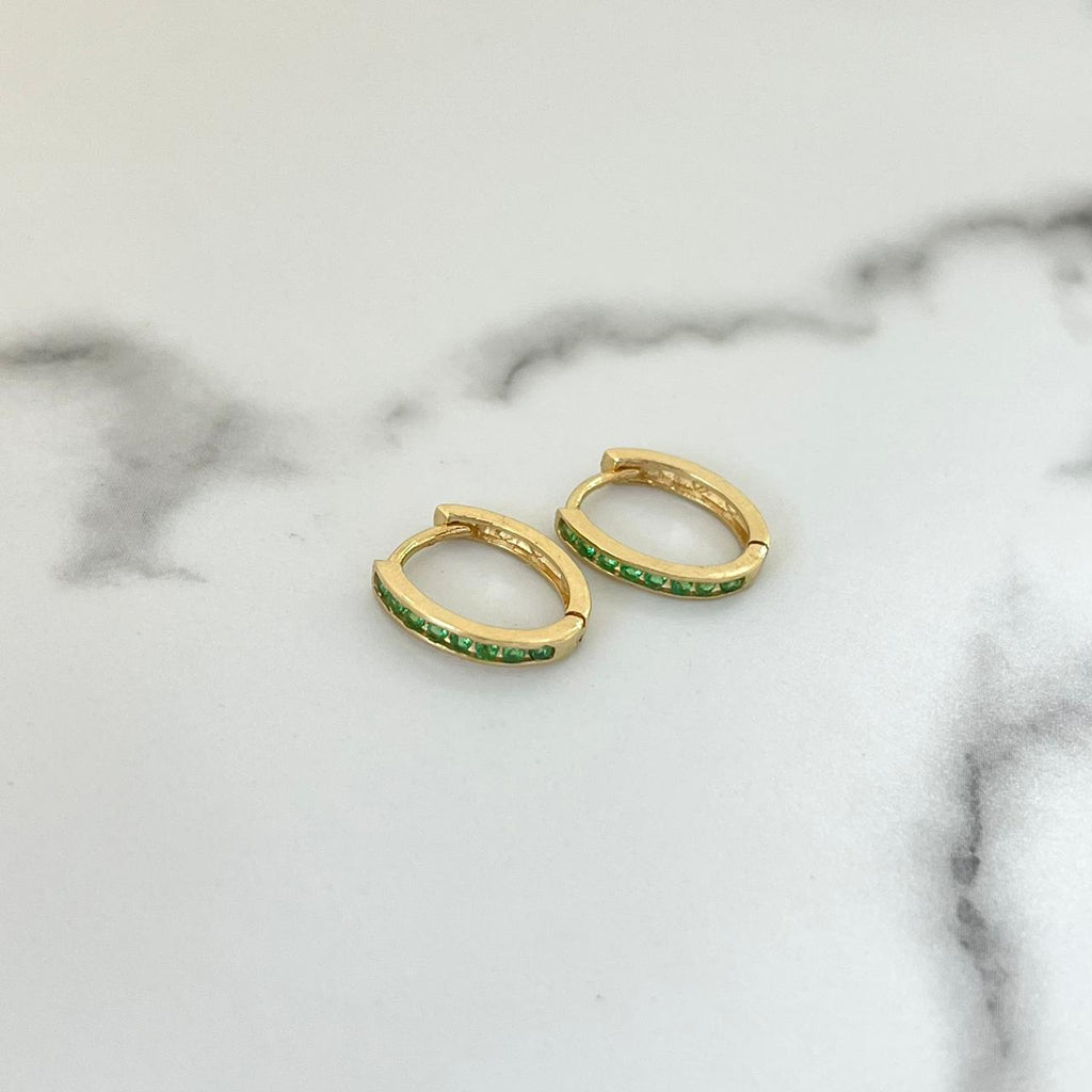 Candonga Abre facil Con Circon Verde 1.4cm /1.25/gr ID: 3242