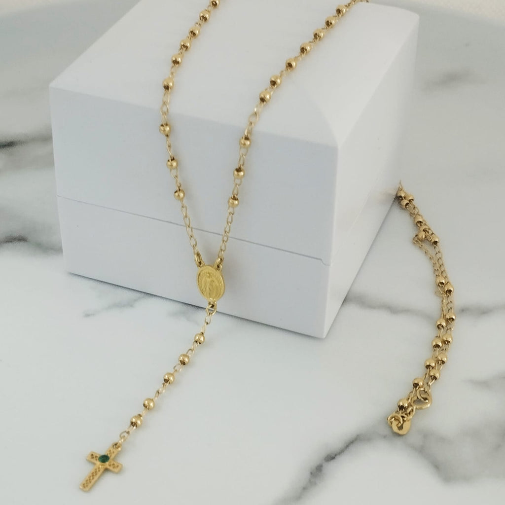 Rosario Oro Amarillo Nal 50cm / 3.85/gr / broche incluido ID: 2878 Ref: 2878