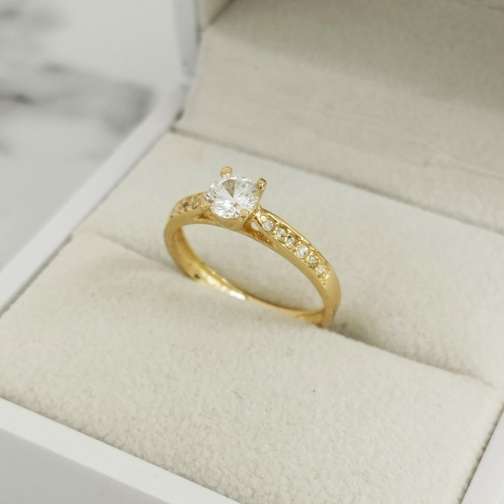 Anillo Solitario Circon Blanco T7 /2.6/gr ID: 536