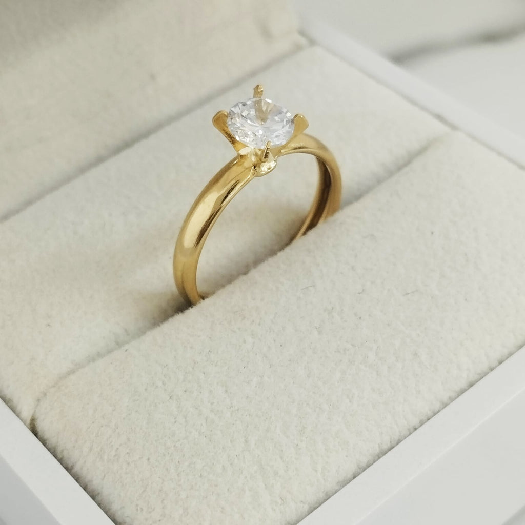 Anillo Solitario Circon Blanco T5½ /1.5/gr ID: 537