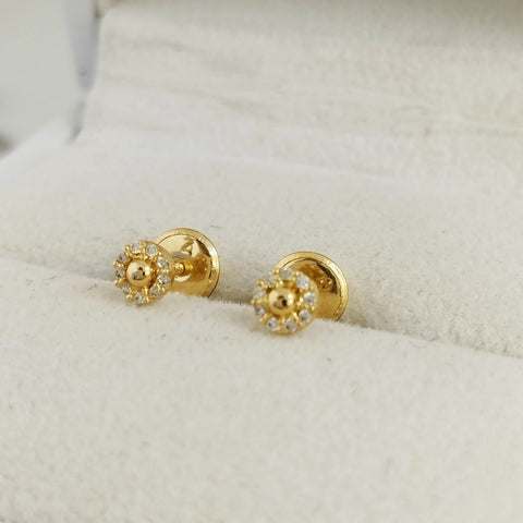 Topo Redondo Con Circon Blanco 4mm /0.54 /gr ID: 595