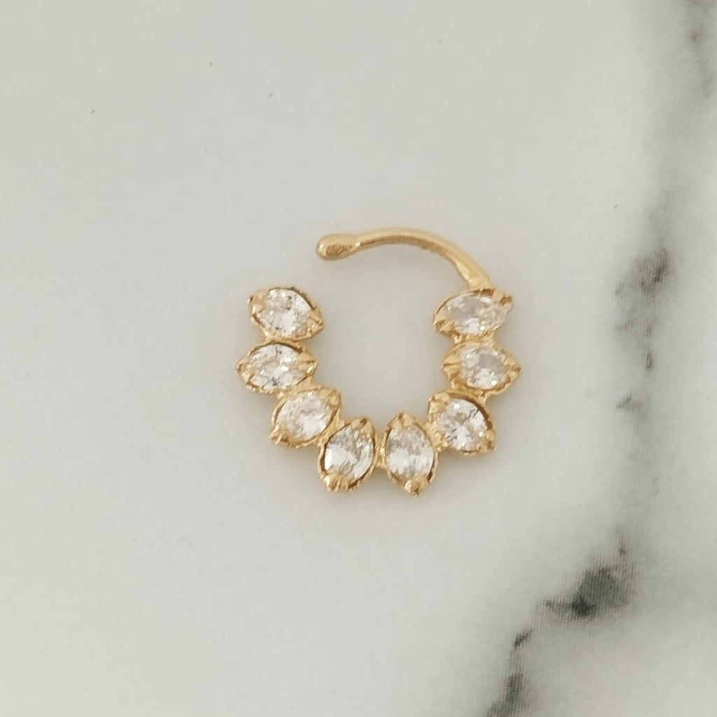 Piercing Tipo Aro Circon Blanco 1.3cm ID: 652