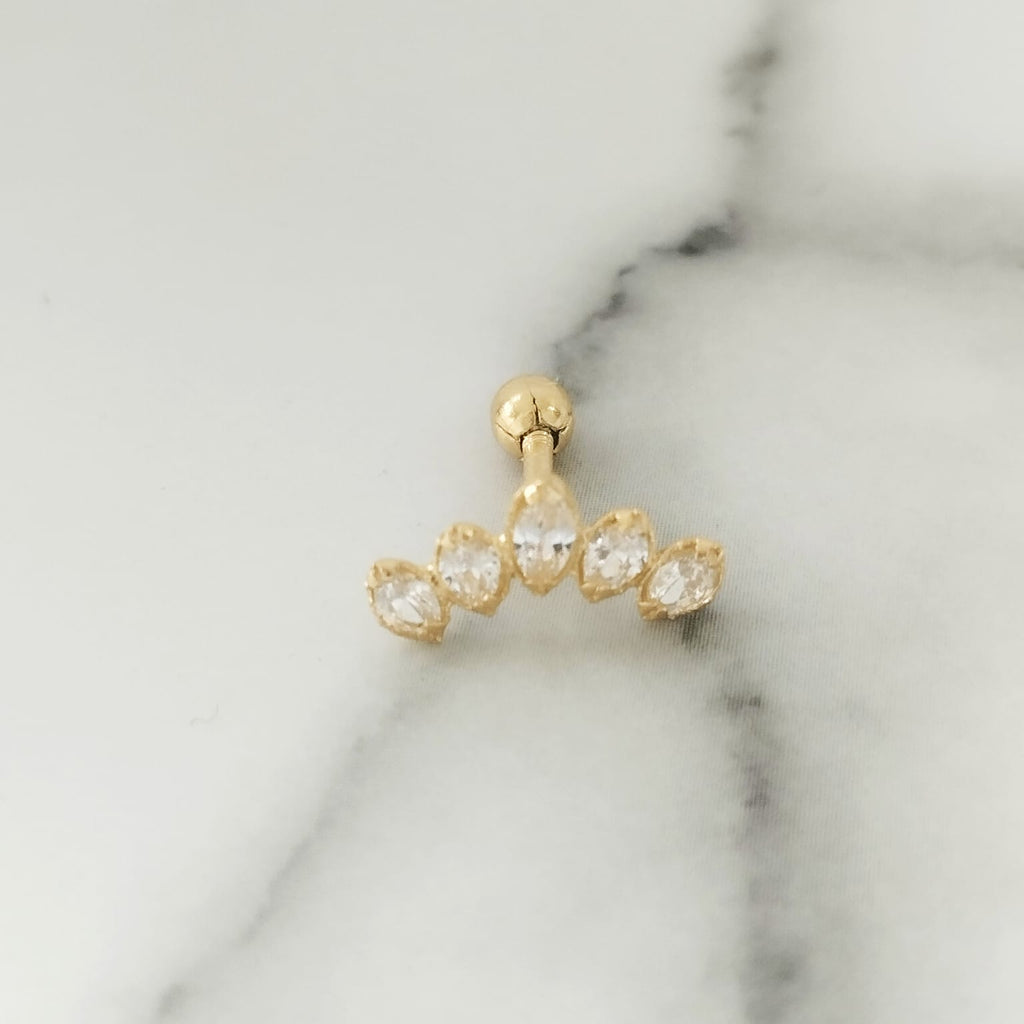 Piercing Tipo Flor Con Blanco 1.3cm ID: 657