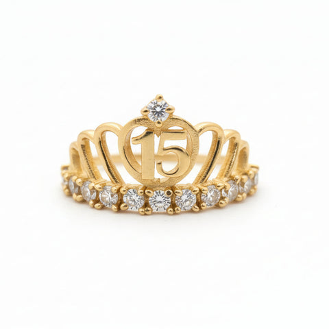 Anillo Corona 15 Años Circon Blanco T7 /2.35/gr ID: 285