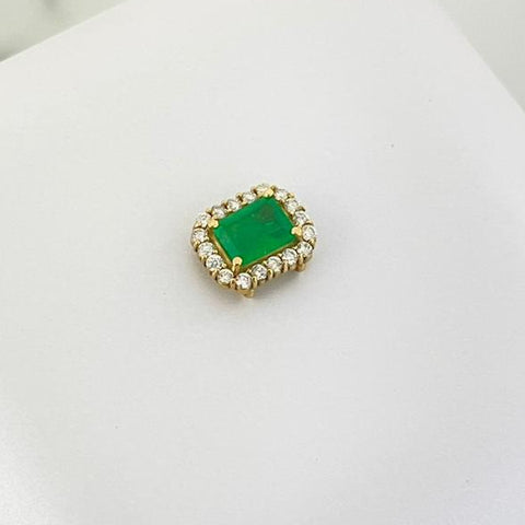 Dije o Herraje Esmeralda y Diamantes 1cm 0.89gr ID: 726