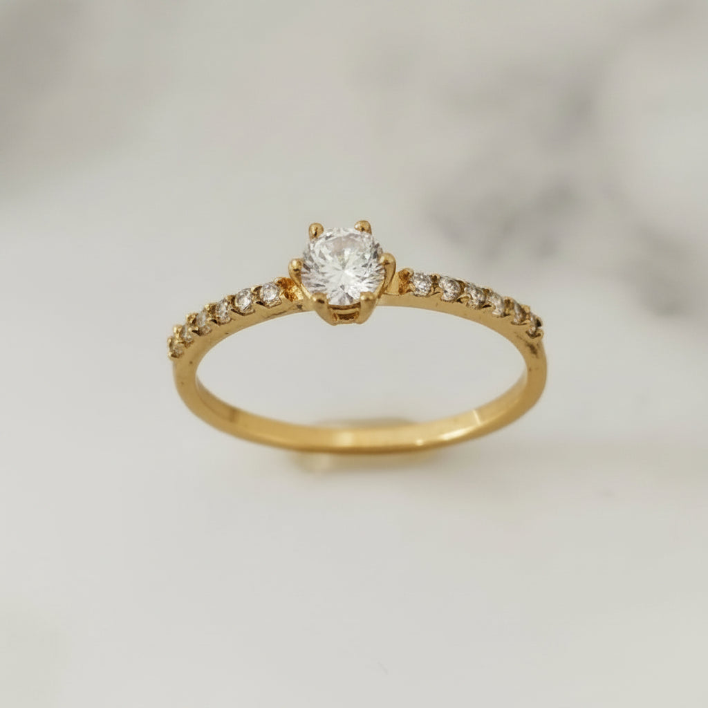 Anillo Solitario Circon Blanco T6½ /1.54/gr ID: 767