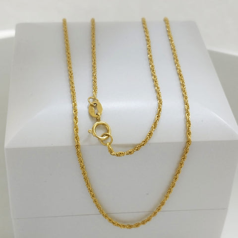 Cadena Mini Lazo Oro amarillo 18k it +1 1,2 mm 45Cm /0.9/gr ID: 1122