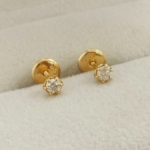 Topo Diamante 16pts 3mm Seis Uñas y Oro 18kl ID: 797