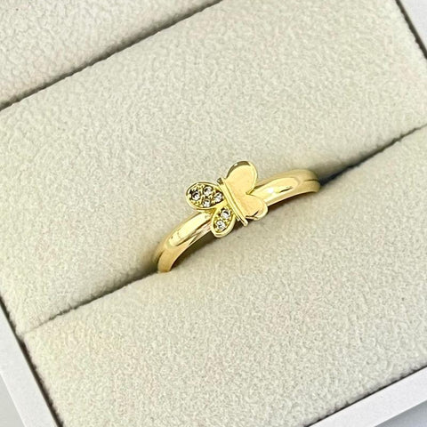 Anillo Mariposa Circon Blanco T8 /1/gr ID: 898