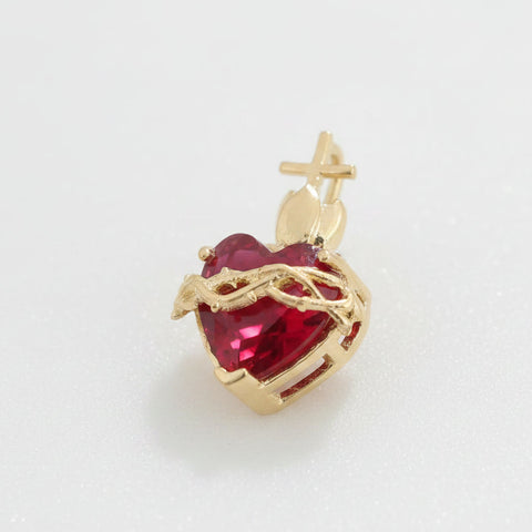 Dije Corazon De Jesus Circon Rojo 1.7cm /1.8/gr ID: 906