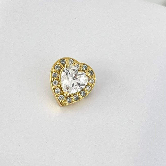 Dije Corazon Moissanita Blanca 1.1cm /1.6/gr ID: 955