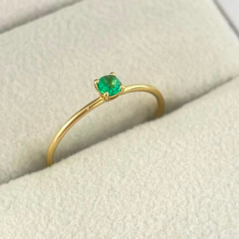Anillo Solitario Esmeralda T8 ID: 1011