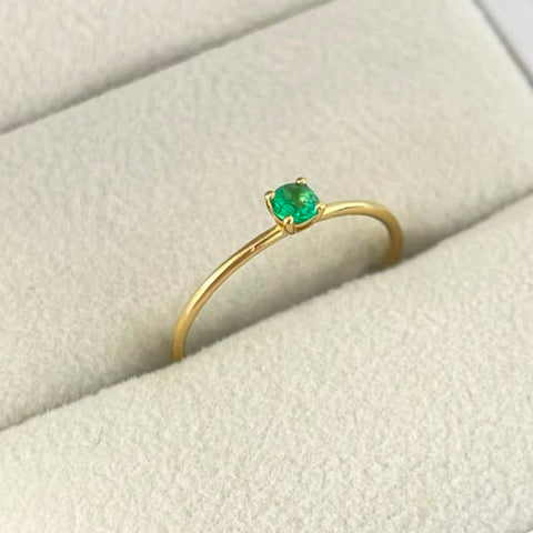 Anillo Solitario Esmeralda T6 3/4 ID: 1012