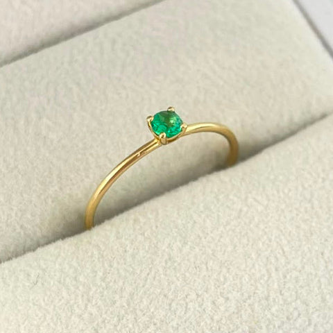 Anillo Solitario Esmeralda T7 ID: 1010