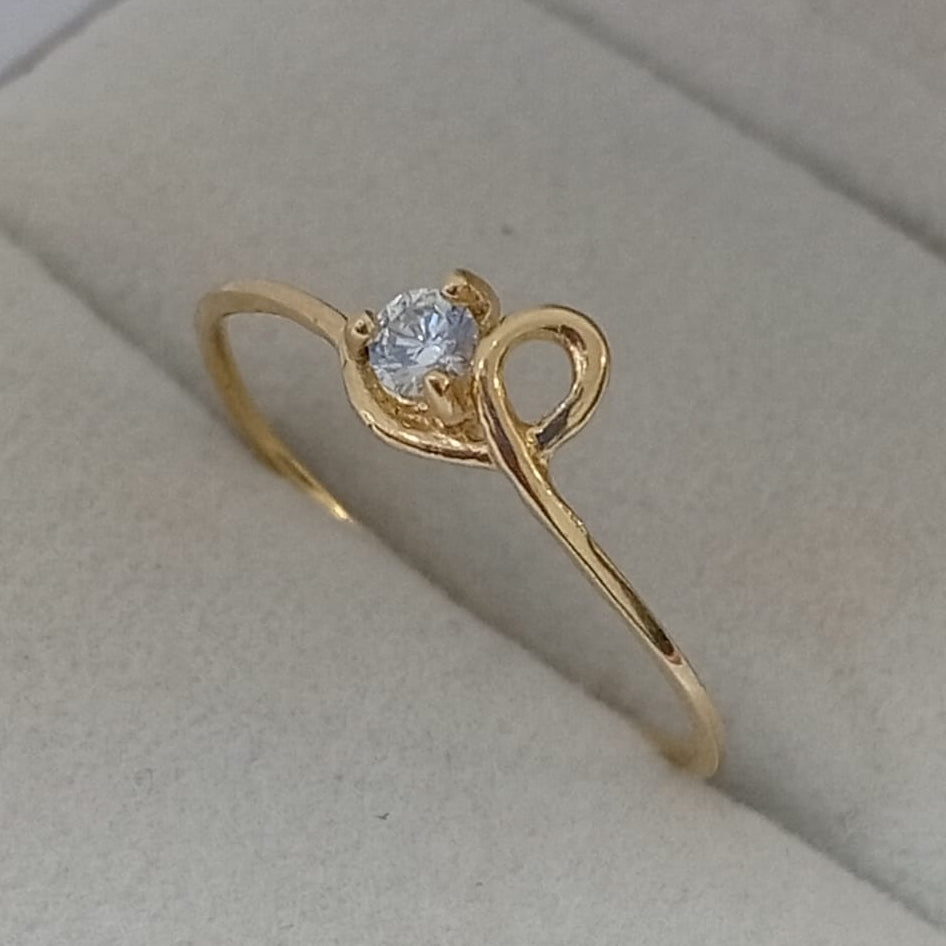 Anillo Solitario Con Circon Blanco T8 1/2 /0.89/gr ID: 1083