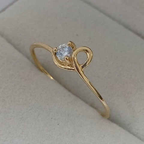 Anillo Solitario Con Circon Blanco T8 1/2 /0.89/gr ID: 1083