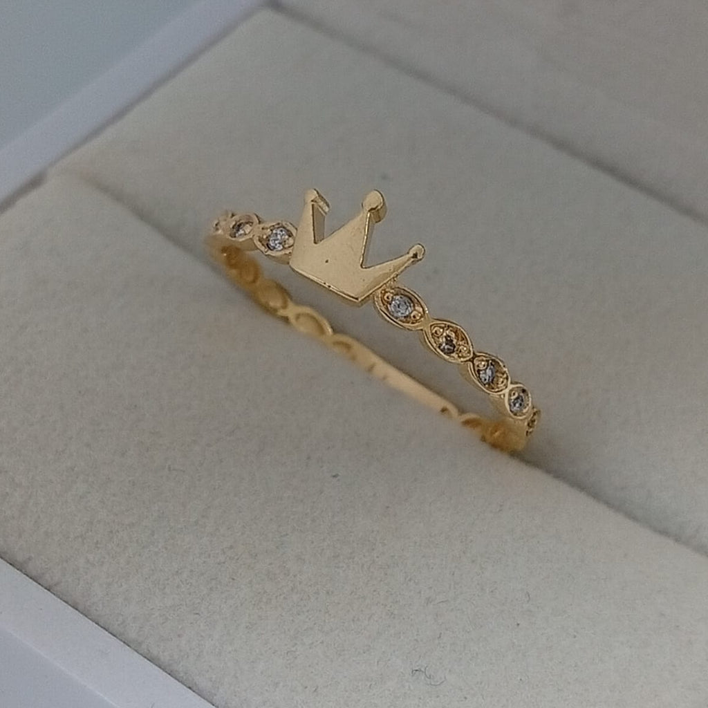 Anillo Corona Con Circon Blanco T8 /1.45/gr ID: 1081