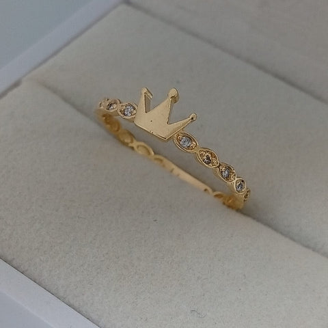 Anillo Corona Con Circon Blanco T8 /1.45/gr ID: 1081