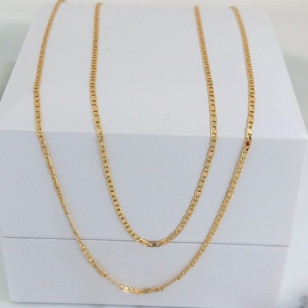 Cadena Plana Oro amarillo 18k it 3mm 50Cm /1.8/gr ID: 1126