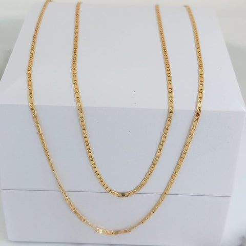 Cadena Plana Oro amarillo 18k it 3mm 50Cm /1.8/gr ID: 1126