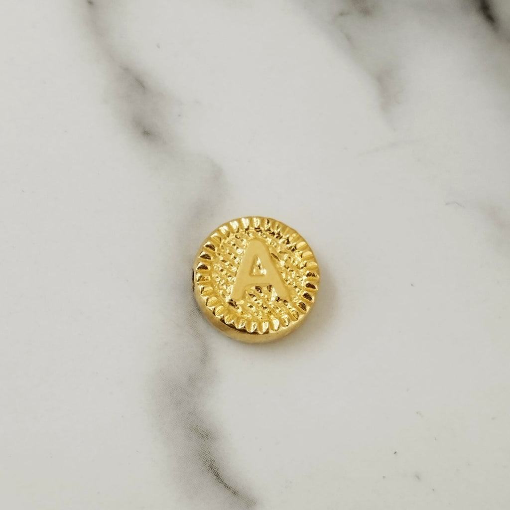 Herraje Letra A Diamantada Tambor 1cm /0.55/gr ID: 3105