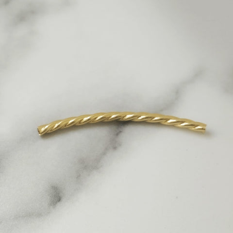 Herraje tubular en oro de 18K estilo melcocha grueso de 3.5 cm - San Miguel Joyería Medellín