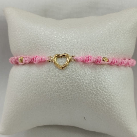 Pulsera con herraje corazón2 bolas #3 diamantadas id 423